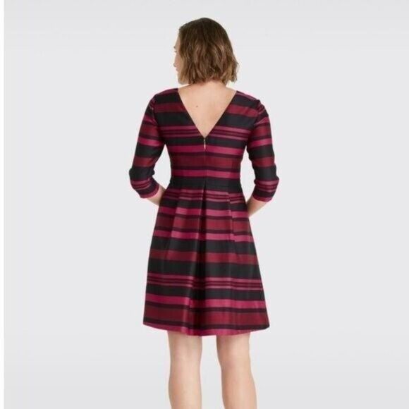 Draper James Collection Cabernet Stripe Dress Size 8 - Picture 4 of 11